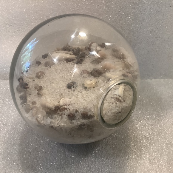 Vintage Glass Paperweight with Sand and Seashells - Picture 4 of 5